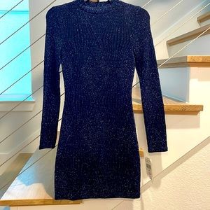 Xxtraordinary navy long sleeve sparkle dress